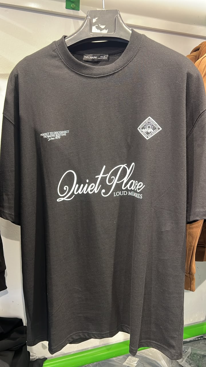 T-shirt pull marque (Quiet place) noir