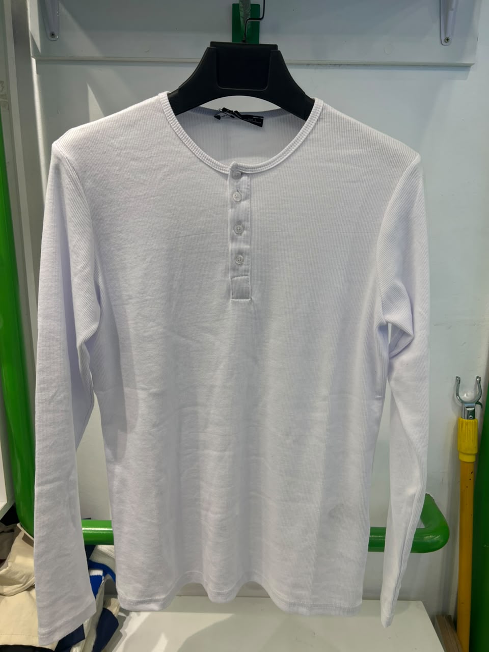 Henley shirt blanc